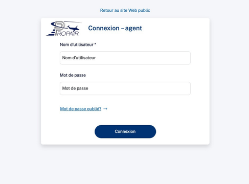 ÉCRAN DE CONNEXION AUX PASSES VOL-8