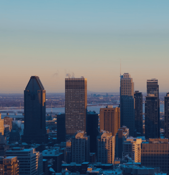 View of Place Ville-Marie at sunset.