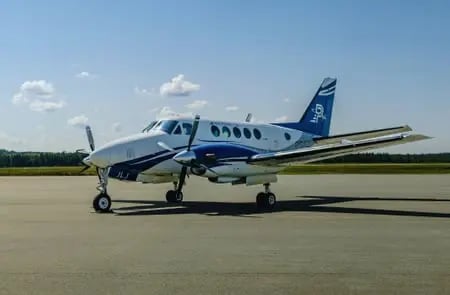 A Propair King Air 100 parked on the tarmac