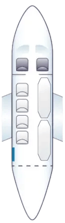 Maquette de l’avion King Air A100, configurée pour accueillir deux civières à bord. 